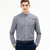 Regular Fit Mini Check Poplin Shirt | Lacoste Mens