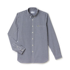 Regular Fit Mini Check Poplin Shirt | Lacoste Mens