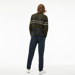 Crew Neck Multicolor Striped Milano Cotton Sweater | Lacoste Mens