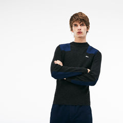 Crew Neck Colorblock Ribbed Wool And Cotton Sweater | Lacoste Mens