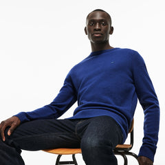 Crew Neck Double Wool And Cashmere Piqué Sweater | Lacoste Mens