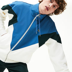 Standup Collar Color-Blocked Cotton Fleece Jacket | Lacoste Mens