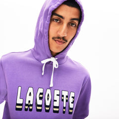 Hooded 3D-Lettering Cotton Blend Fleece Sweatshirt | Lacoste Mens
