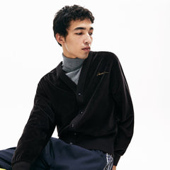 LIVE Signature Velour Cardigan | Lacoste Mens