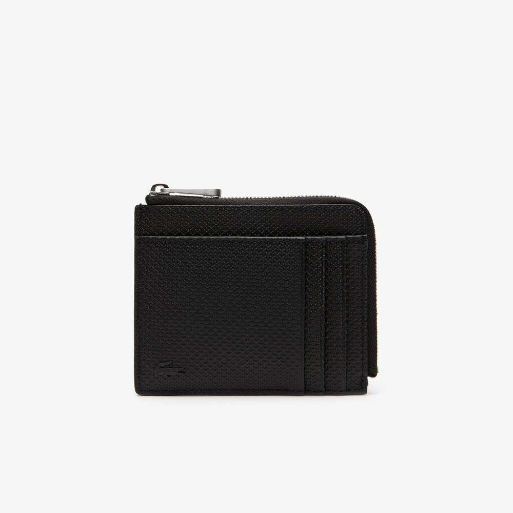 Chantaco Matte Piqué Leather Zip 4 Card Holder | Lacoste Mens