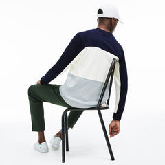 Crew Neck Colorblock Piqué Fleece Sweatshirt | Lacoste Mens