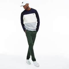 Crew Neck Colorblock Piqué Fleece Sweatshirt | Lacoste Mens