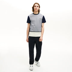 Crewneck Print-Blocked Cotton T-Shirt | Lacoste Mens