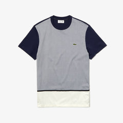 Crewneck Print-Blocked Cotton T-Shirt | Lacoste Mens