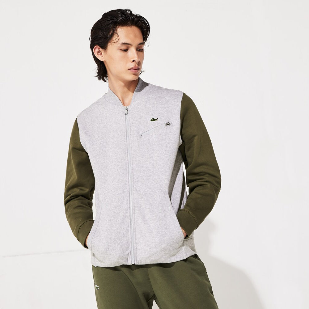 SPORT Contrast-Sleeve Fleece Varsity Jacket | Lacoste Mens