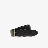 Engraved Rolling Buckle Grained Leather Belt | Lacoste Mens