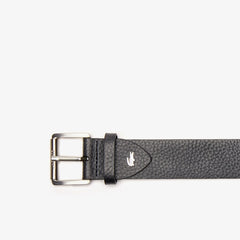 Engraved Rolling Buckle Grained Leather Belt | Lacoste Mens
