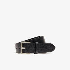 Engraved Rolling Buckle Grained Leather Belt | Lacoste Mens