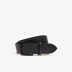 Engraved-Buckle Smooth Leather Belt | Lacoste Mens