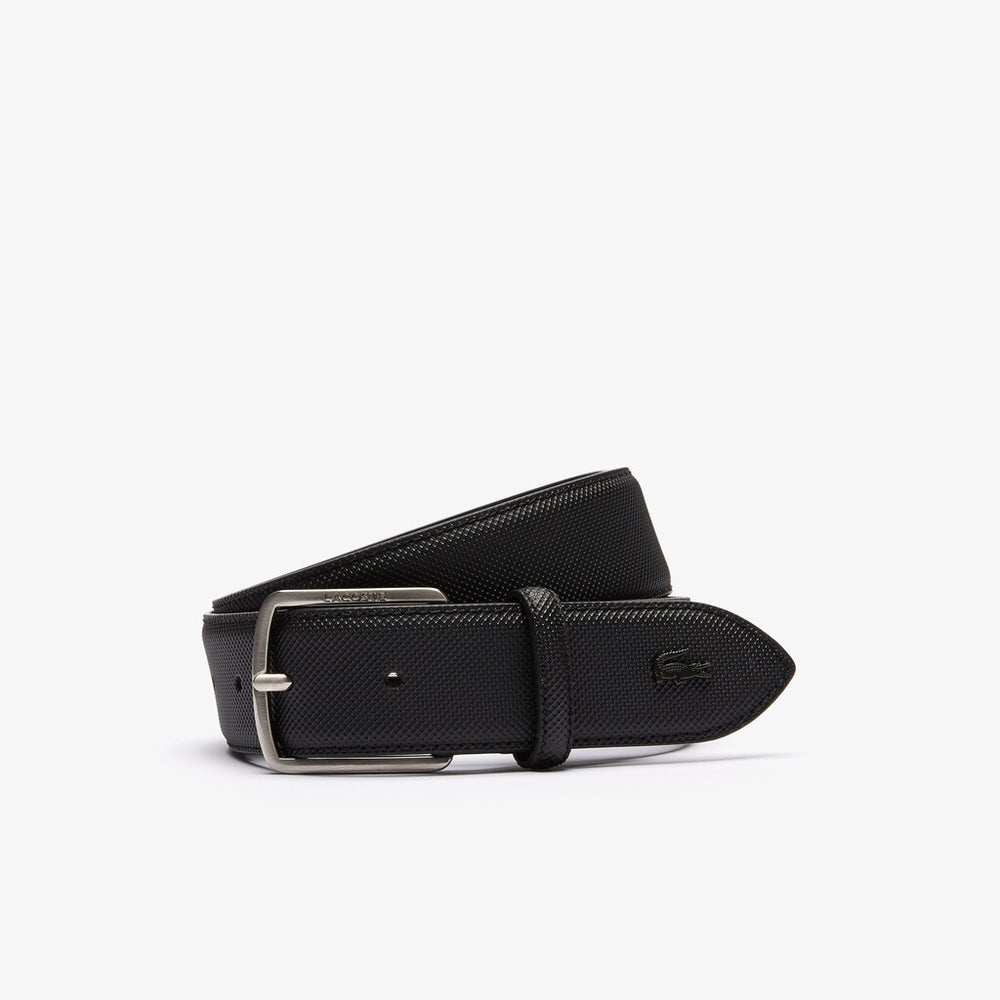 Engraved-Buckle Piqué Canvas Belt | Lacoste Mens