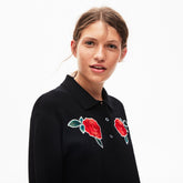 Wo LIVE Rose-Embroidered Cropped Sweater | Lacoste Womens