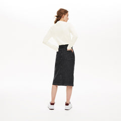 Wo Crewneck Checkerd-Logo Cotton Sweater | Lacoste Womens
