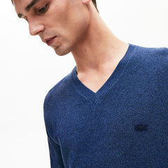 V-neck Cotton Piqué Sweater | Lacoste Mens