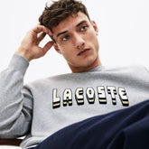 3D-Lettering Crewneck Cotton Blend Sweater | Lacoste Mens