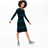 Wo Fitted Striped Wool Polo Dress | Lacoste Womens
