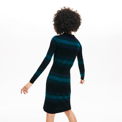 Wo Fitted Striped Wool Polo Dress | Lacoste Womens