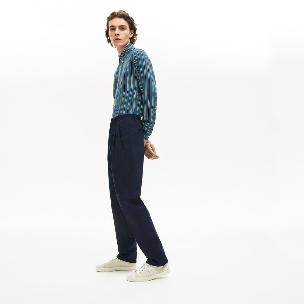 Pleat-Front Twill Chinos | Lacoste Mens
