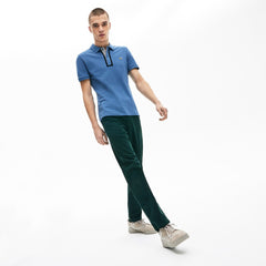 Slim Fit Checkered-Placket Stretch Cotton Piqué Polo | Lacoste Mens
