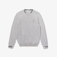 Crewneck Mixed Stich And Striped Cotton Sweater | Lacoste Mens