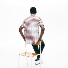 Short Sleeve Plaid Poplin Shirt | Lacoste Mens