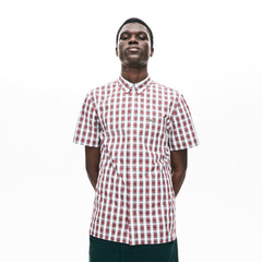 Short Sleeve Plaid Poplin Shirt | Lacoste Mens