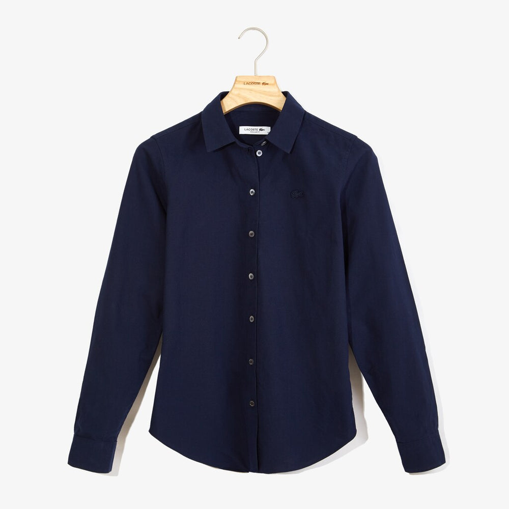 Wo Regular Fit Oxford Cotton Shirt | Lacoste Womens