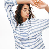 Wo Loose Fit Striped Lightweight Cotton Shirt | Lacoste Womens