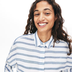 Wo Loose Fit Striped Lightweight Cotton Shirt | Lacoste Womens