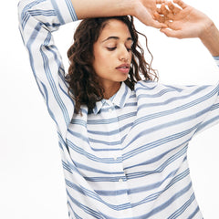 Wo Loose Fit Striped Lightweight Cotton Shirt | Lacoste Womens