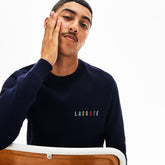 Crewneck Embroidered Cotton Blend Sweater | Lacoste Mens