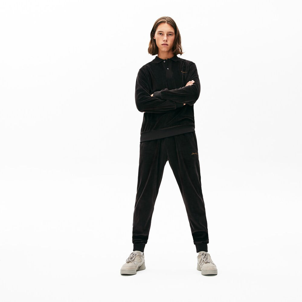 LIVE Golden Signature Velvet Sweatpants | Lacoste Mens