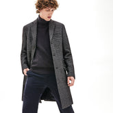 Glen Plaid Wool Blend Chesterfield Coat | Lacoste Mens