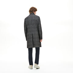 Glen Plaid Wool Blend Chesterfield Coat | Lacoste Mens