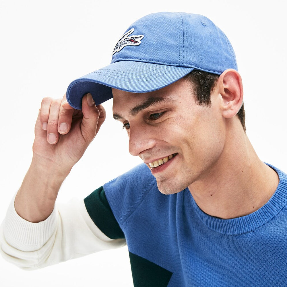 Check Croc Badge Cotton Cap | Lacoste Mens