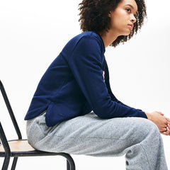 Wo Crewneck 3D-Lettering Cotton Blend Fleece Sweatshirt | Lacoste Womens