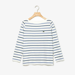 Wo Boat Neck Cotton Blend Sailor Shirt | Lacoste Womens