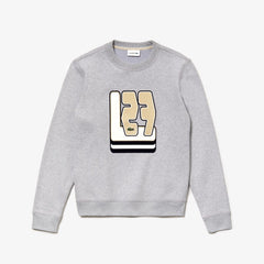 Crewneck L27-Print Cotton Blend Sweatshirt | Lacoste Mens