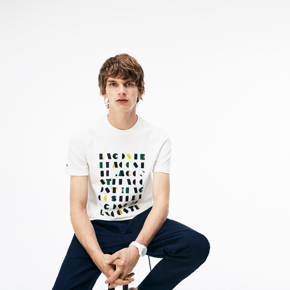 Crew Neck 3D Lettering Cotton Jersey T-shirt | Lacoste Mens
