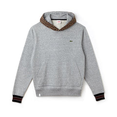 LIVE Leopard Print Hood Fleece Sweatshirt | Lacoste Mens