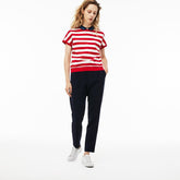 Wo Back Button Colorblock Striped Piqué Polo | Lacoste Womens