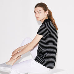 Wo SPORT Striped Technical Jersey Golf Polo | Lacoste Womens