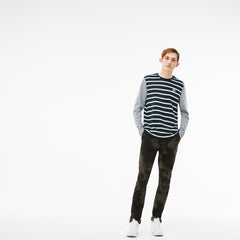 LIVE Print Stretch Cotton Twill Chino Pants | Lacoste Mens