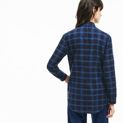 Wo Slim Fit Stretch Check Cotton Canvas Shirt | Lacoste Womens