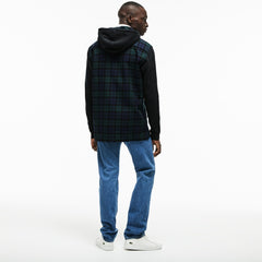 Regular Fit Hooded Check Cotton Flannel Shirt | Lacoste Mens