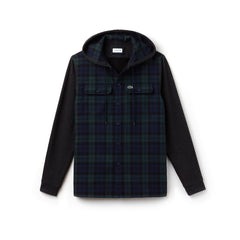 Regular Fit Hooded Check Cotton Flannel Shirt | Lacoste Mens